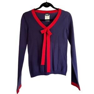 Vintage D&G Dolce and Gabbana Purple & Red Wool Blend Sweater